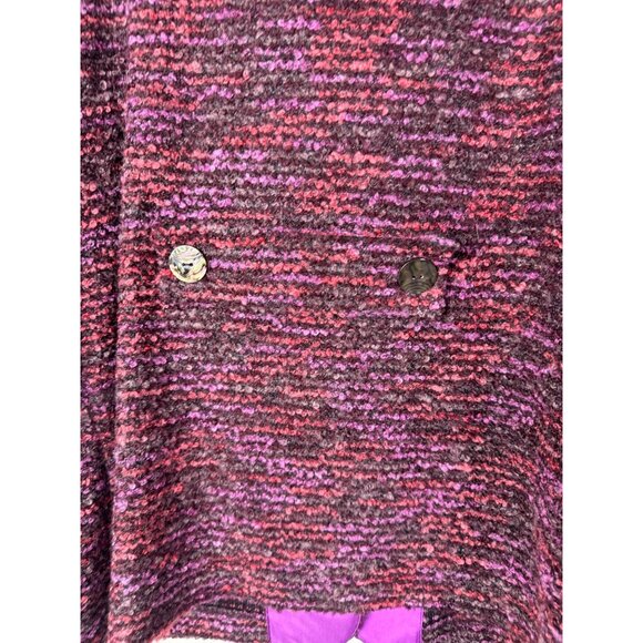 Susan Graver Womens Tweed Button Up Jacket size Medium Wool Blend Pink Purple - Picture 15 of 15